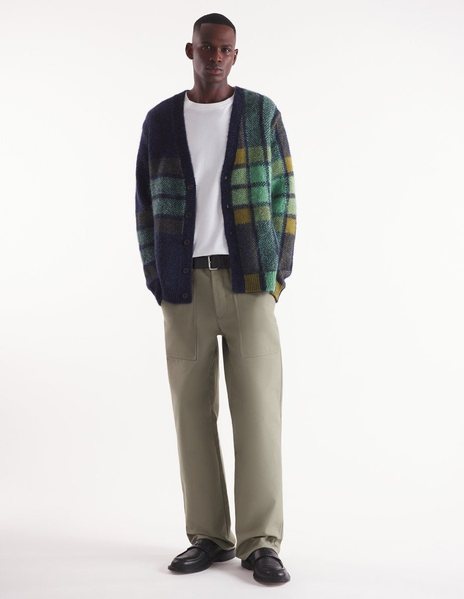 MK Men’s Graphic Check Wool-Blend Pullover Sweater | Cardigan