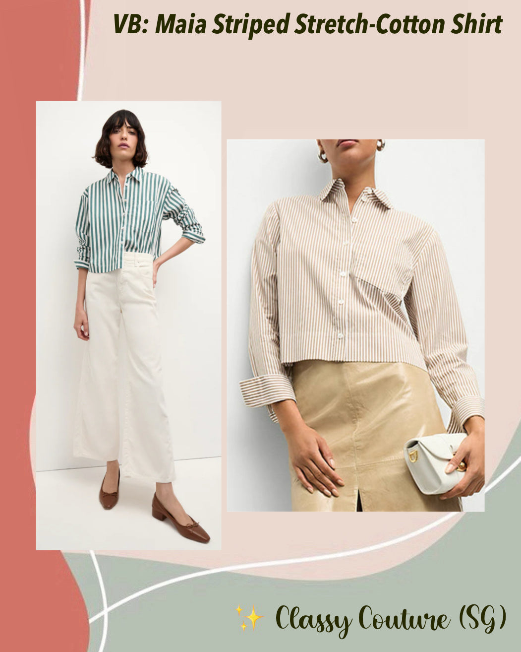 VB Maia Striped Stretch-Cotton Shirt