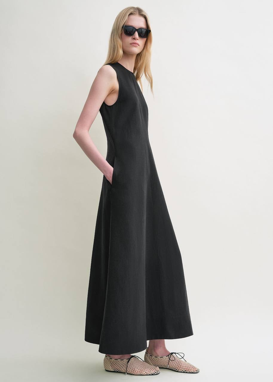 Tot Fluid Summer Lyocell-Linen Midi Dress