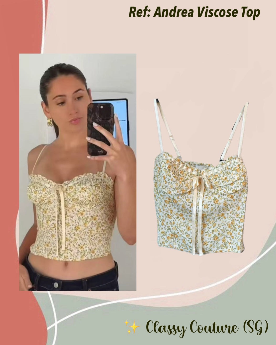 Ref Andrea Viscose Cami Top in Lima Yellow