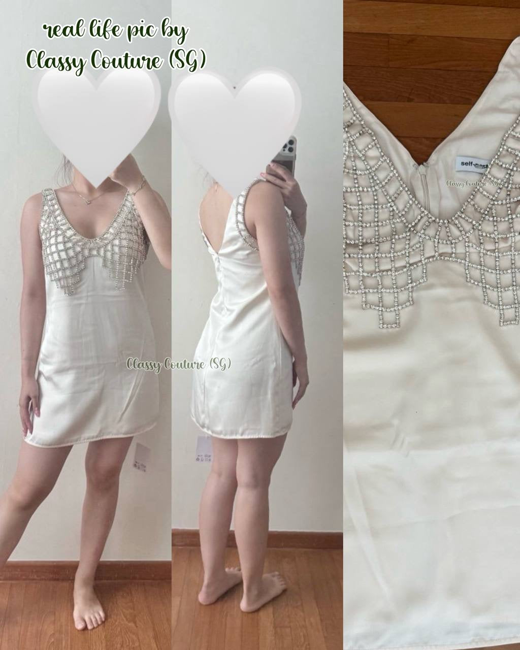 SP Cream Satin Diamante Bralette Mini | Maxi Dress