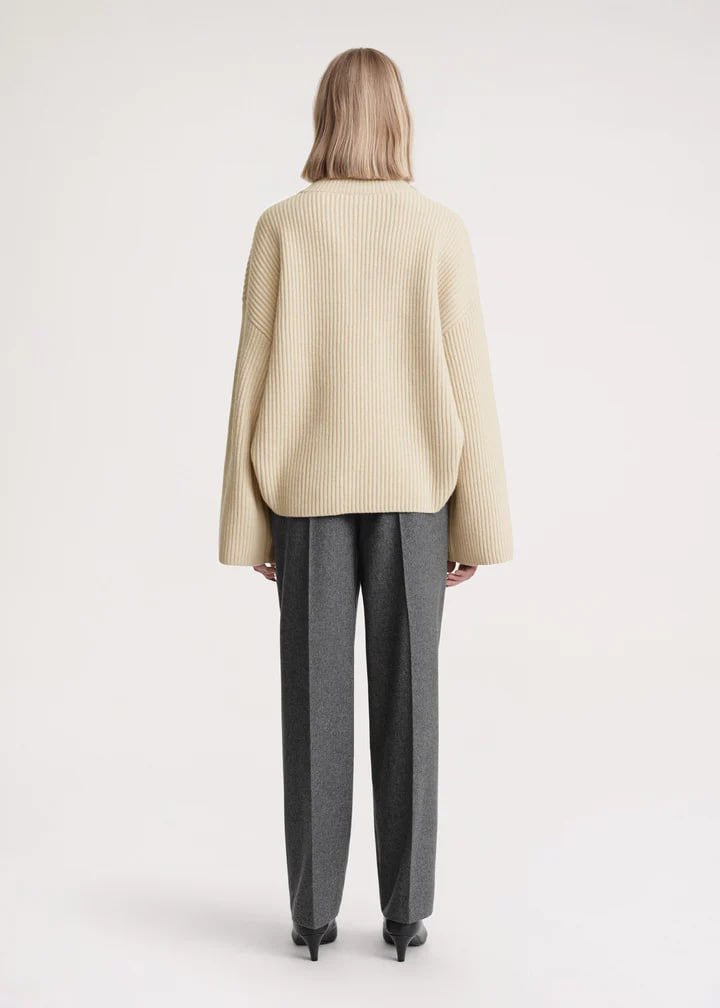 TOT Wrapped Neck Wool Knit Sweater