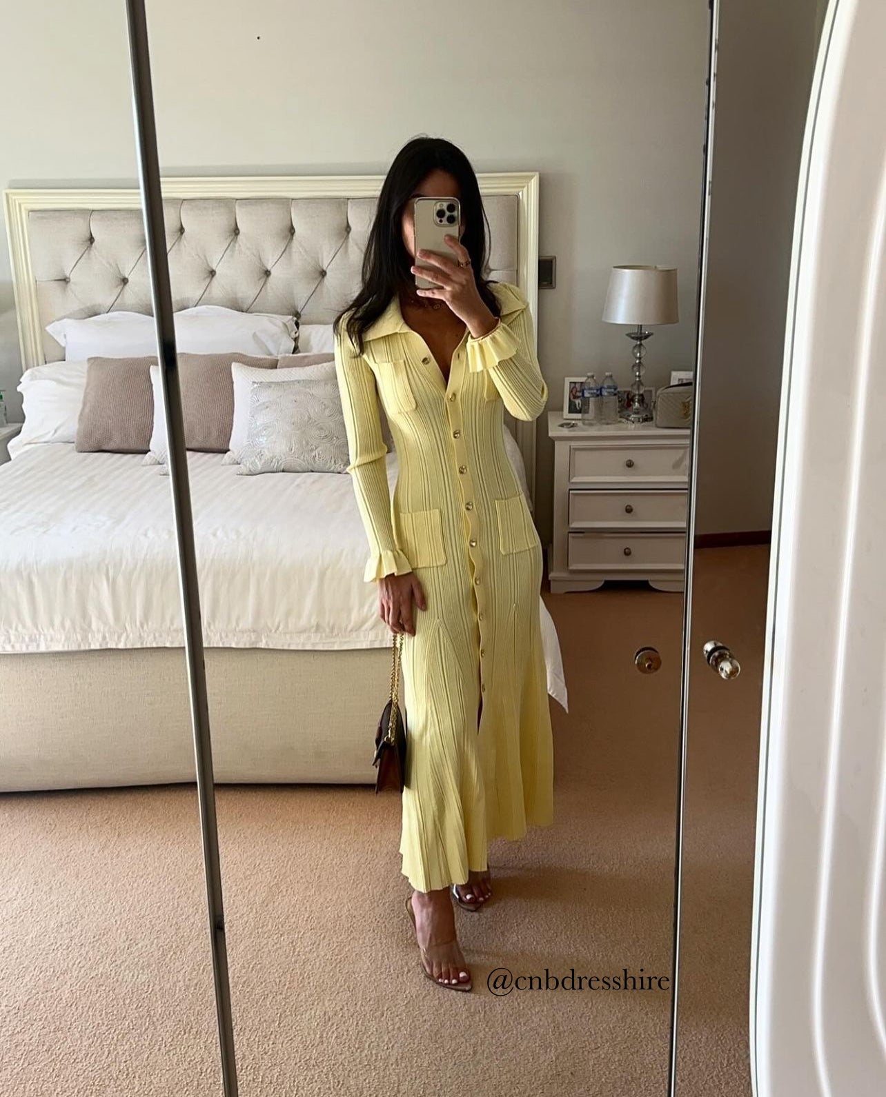 SP Yellow Ribbed Knit Midi Dress