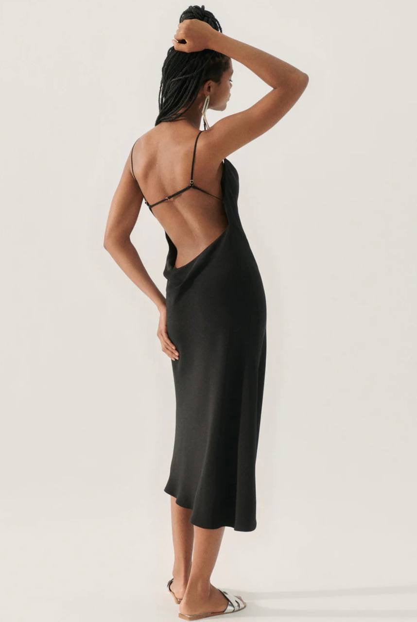 SL CDC Carrie Midi Dress - thick 30 momme matte silk