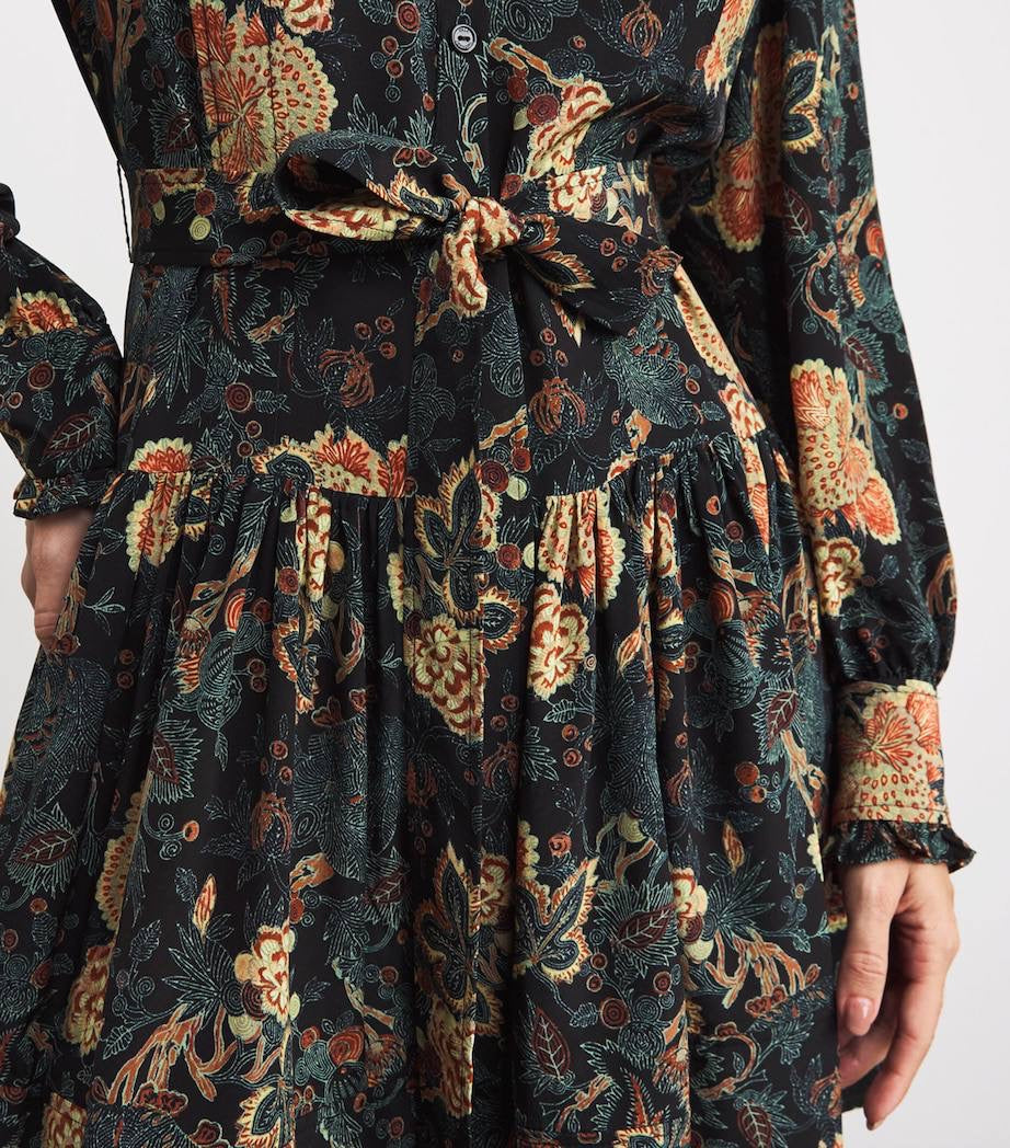 UJ Simona Silk Printed Long Sleeve Mini Dress