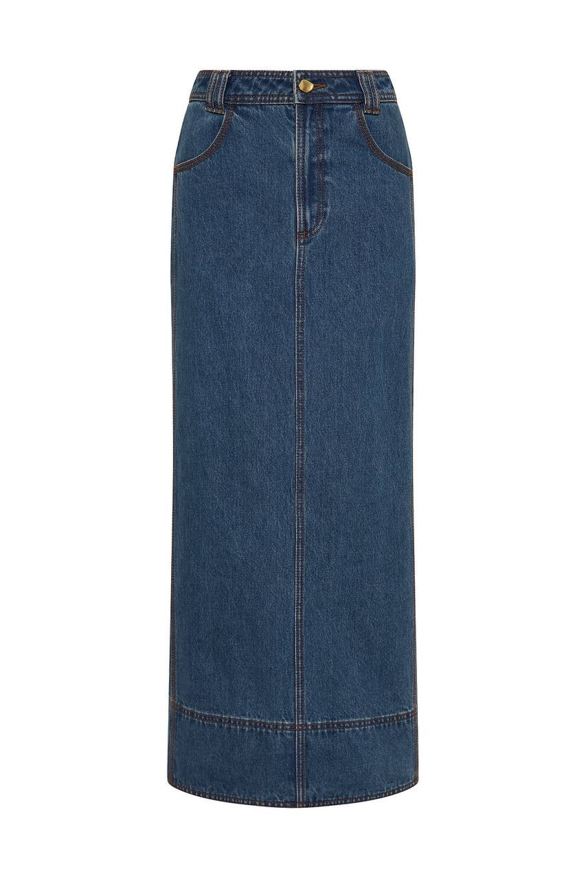 AJ Phoenix Denim Midi Skirt