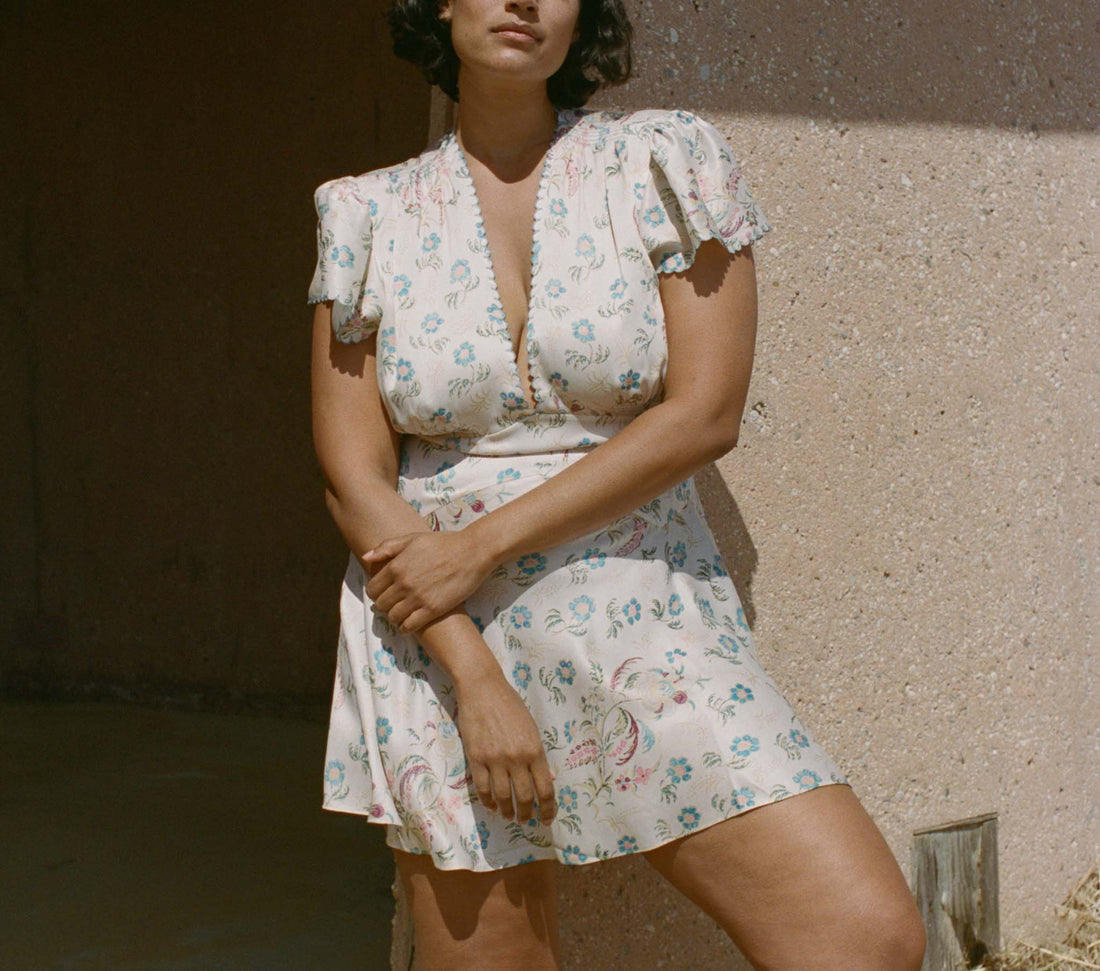 DN Dianne V Neck Silk Mini Dress