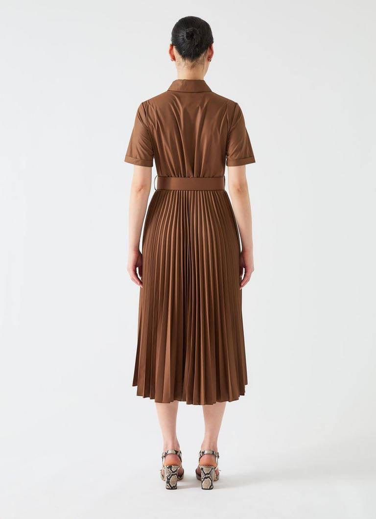 LKB Cally Pleated Cotton-Blend Shirtdress Midi Dress