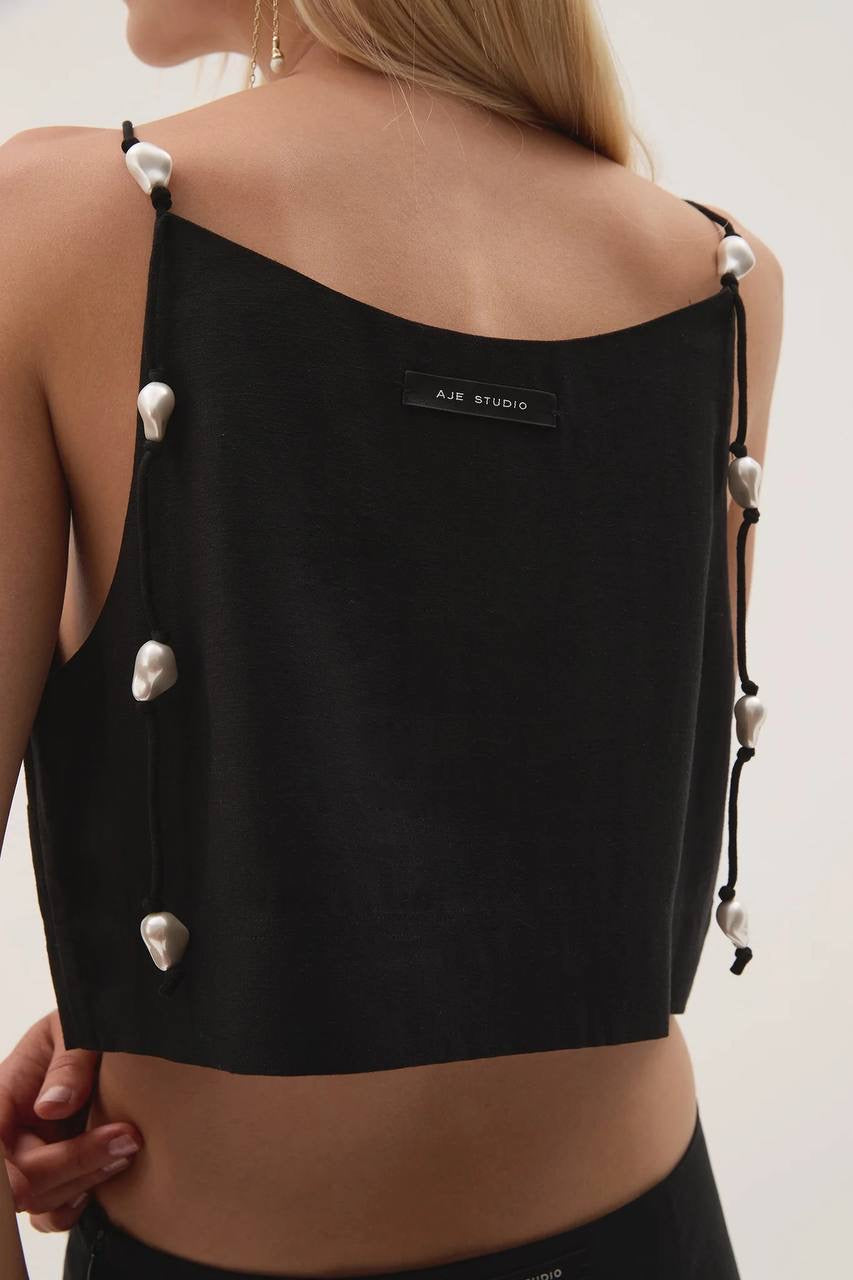 AJ Akoya Crop Top | Mini Skirt | Linen-blend Set