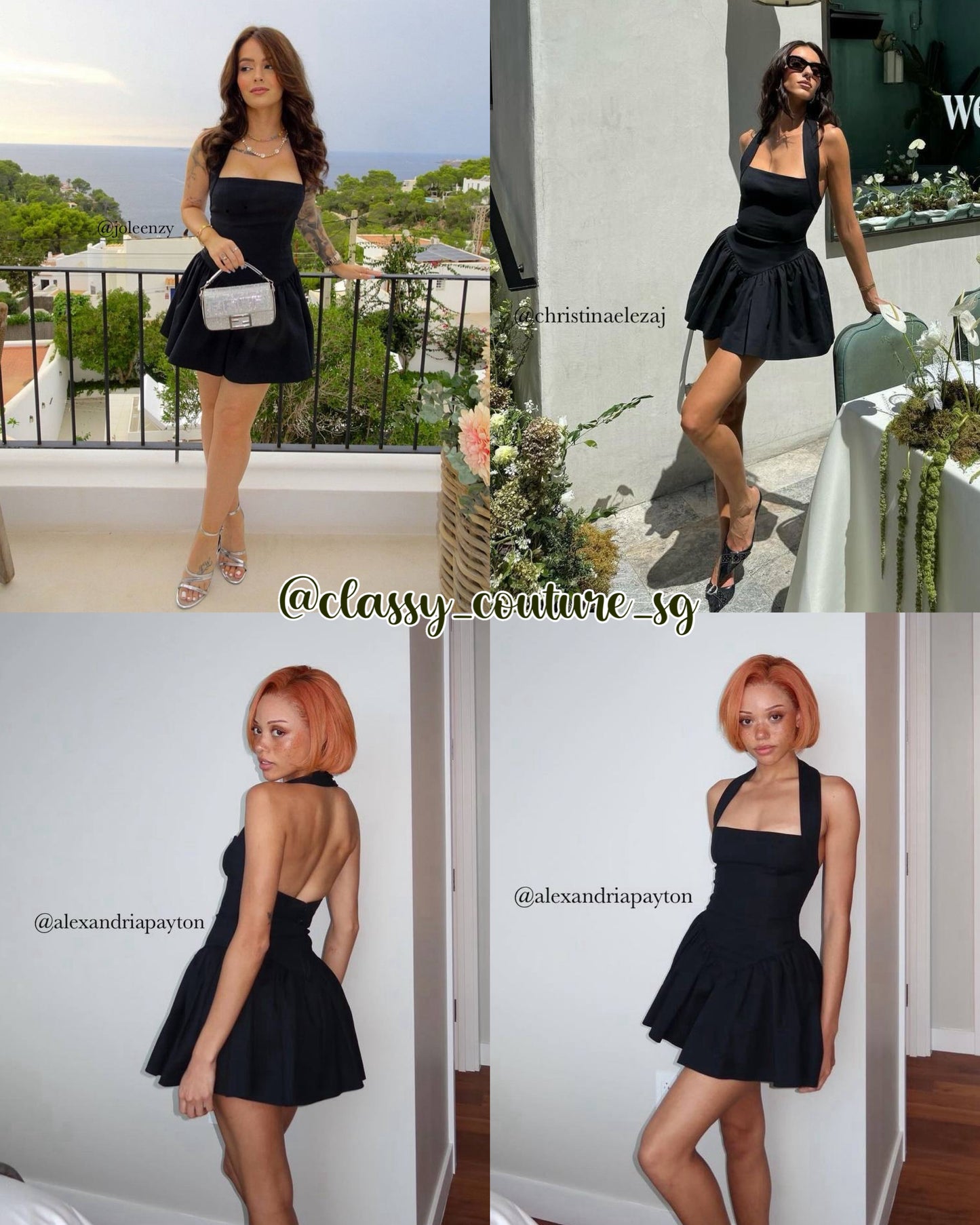BEST! HS Faille Stretch-Cotton Halter Mini Dress