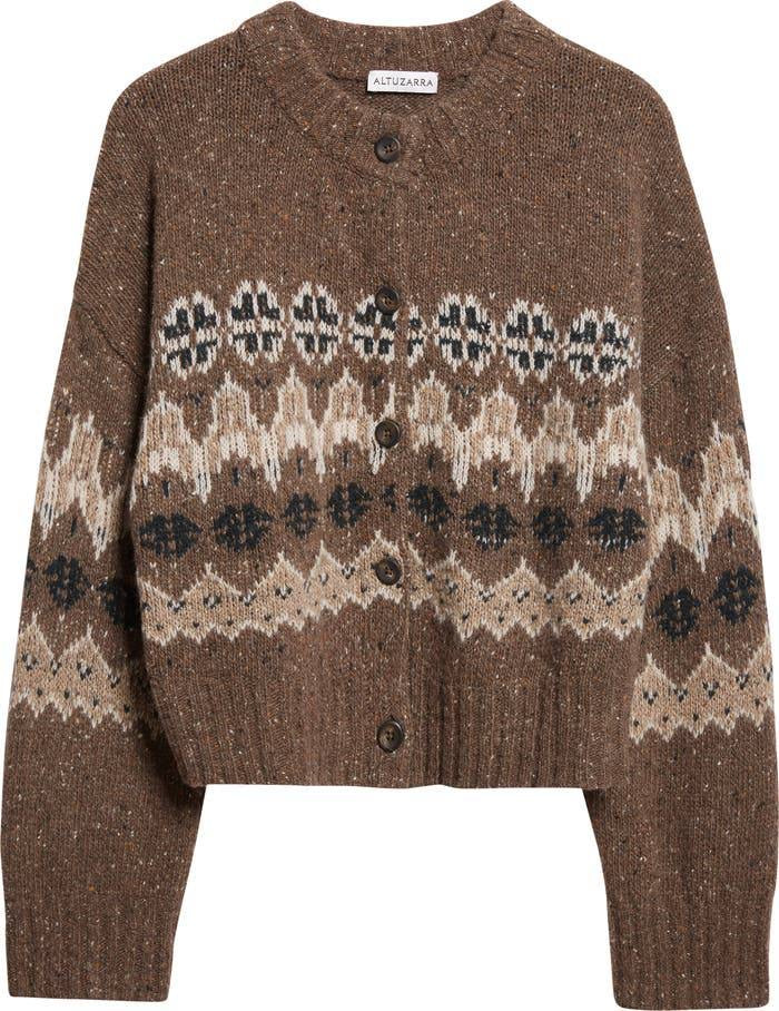 ATZ Cammie Fair Isle Wool-Blend Buttoned Cardigan