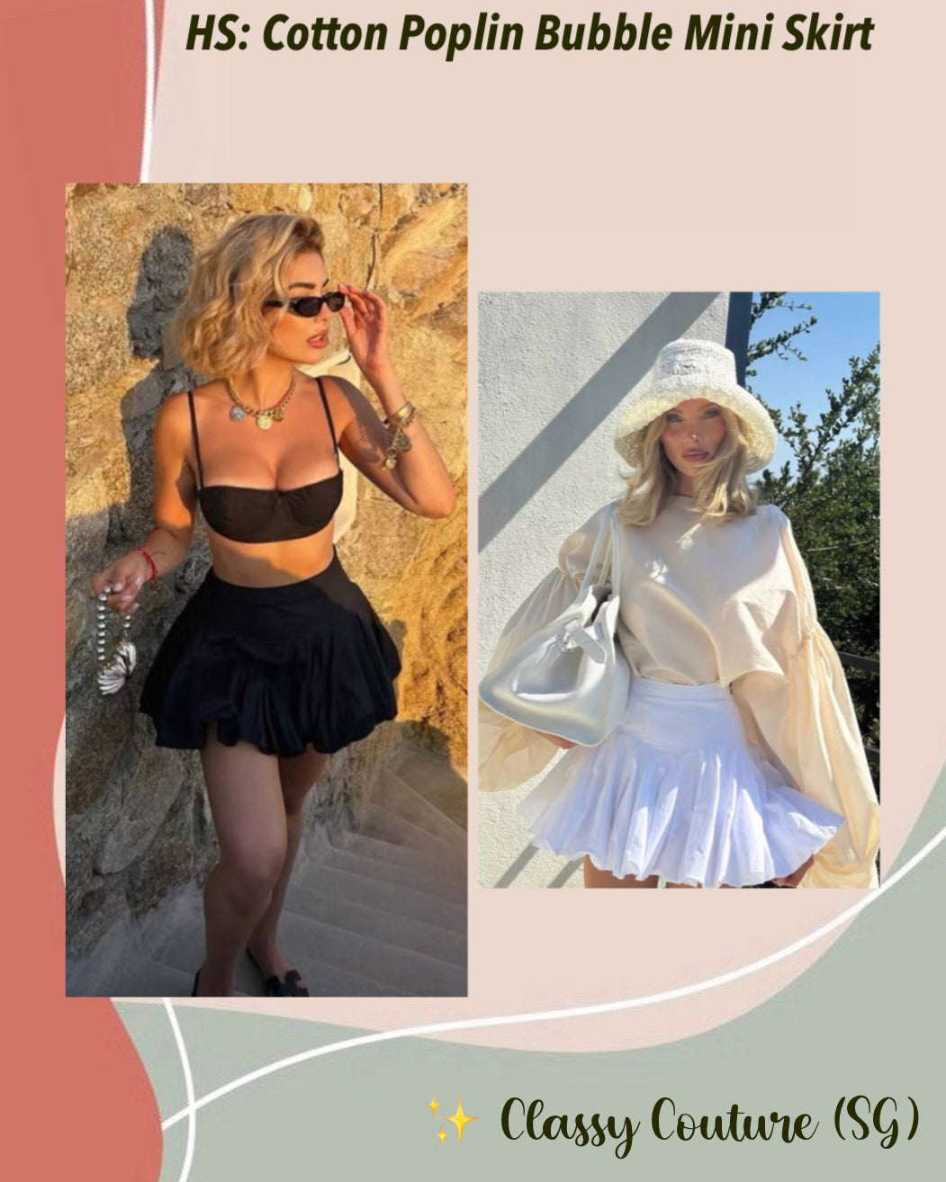 HS Cotton Poplin Bubble Mini Skirt