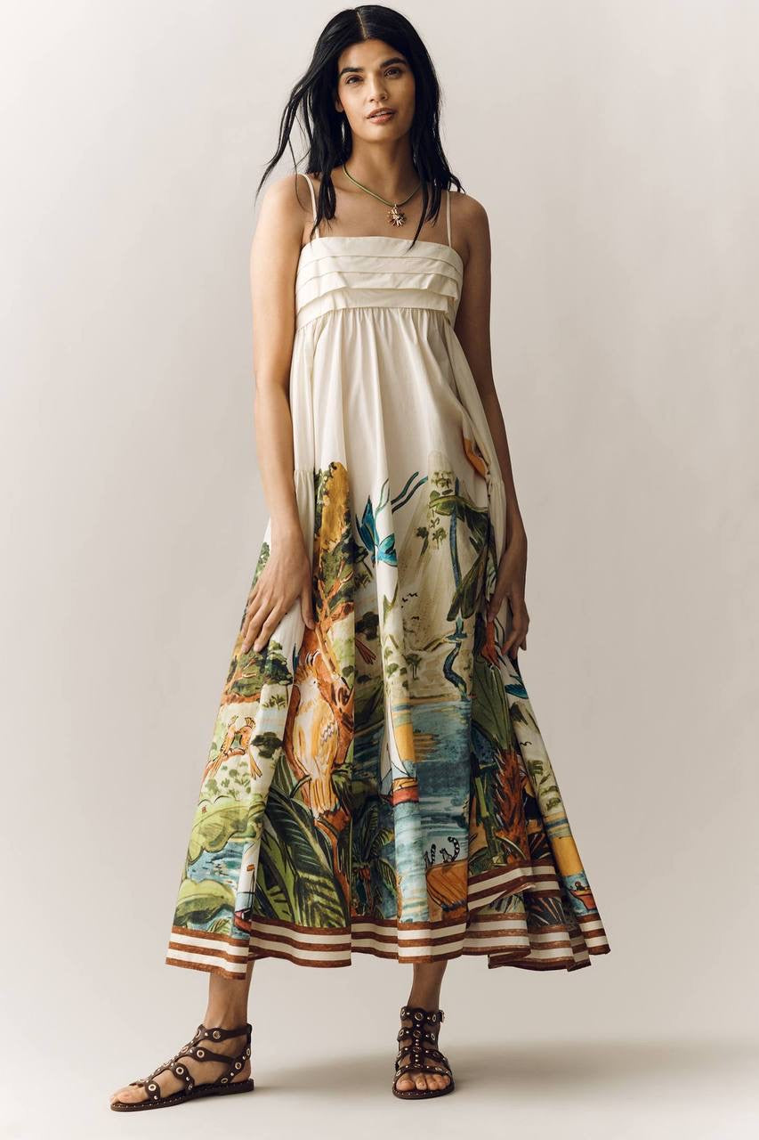 ALM Toucan Tango Cotton Midi Dress Sundress