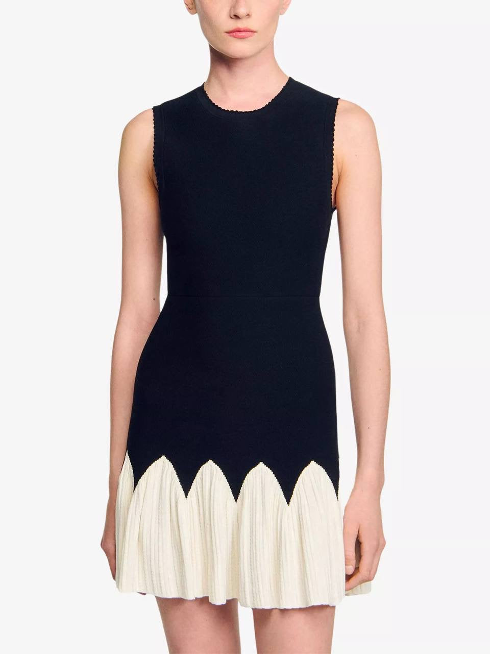 SD Cassie Two-tone Short Knit Viscose-blend Mini Dress