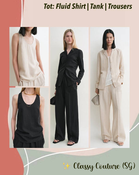 Tot Fluid Long Sleeve Shirt | Tank Top | Drawstring Trousers | Lyocell-Linen Set