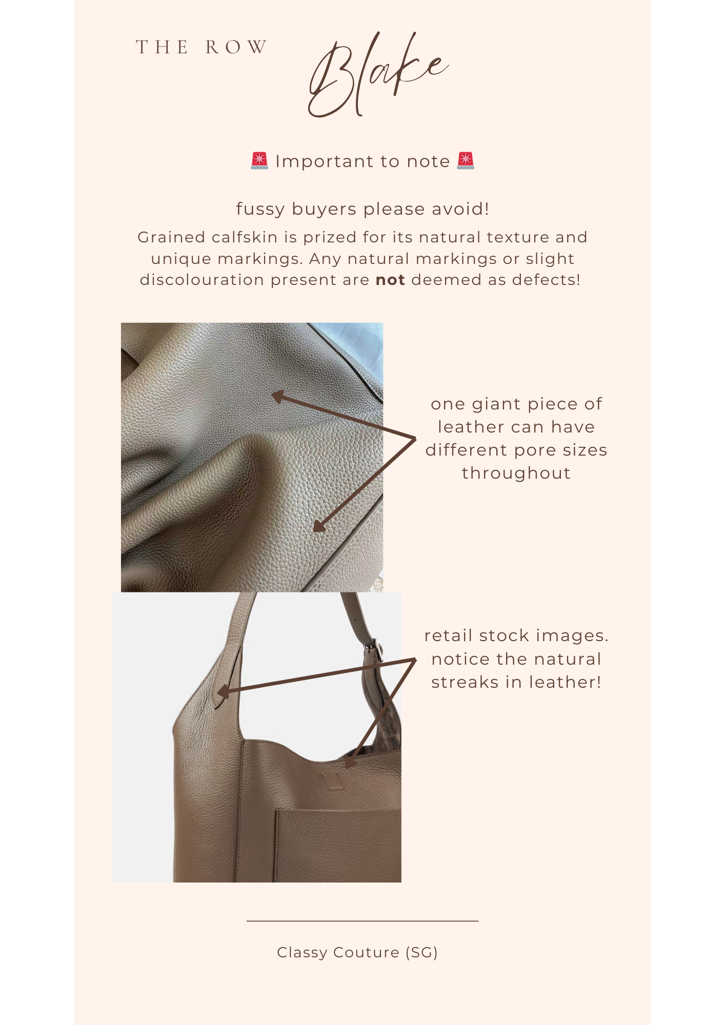 3 Colours! TR Blake Grained Calfskin Leather Bag