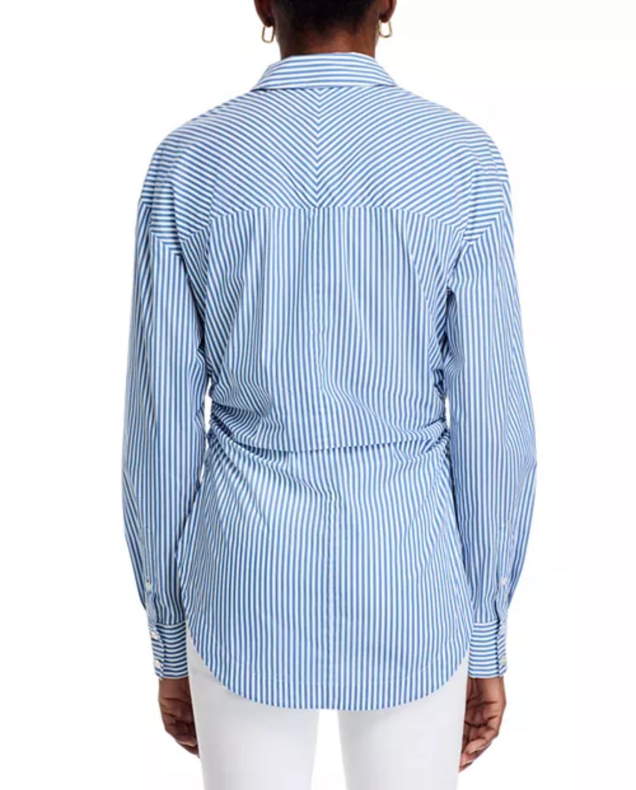 VB Bosco Ruched Cotton Blend Shirt Top