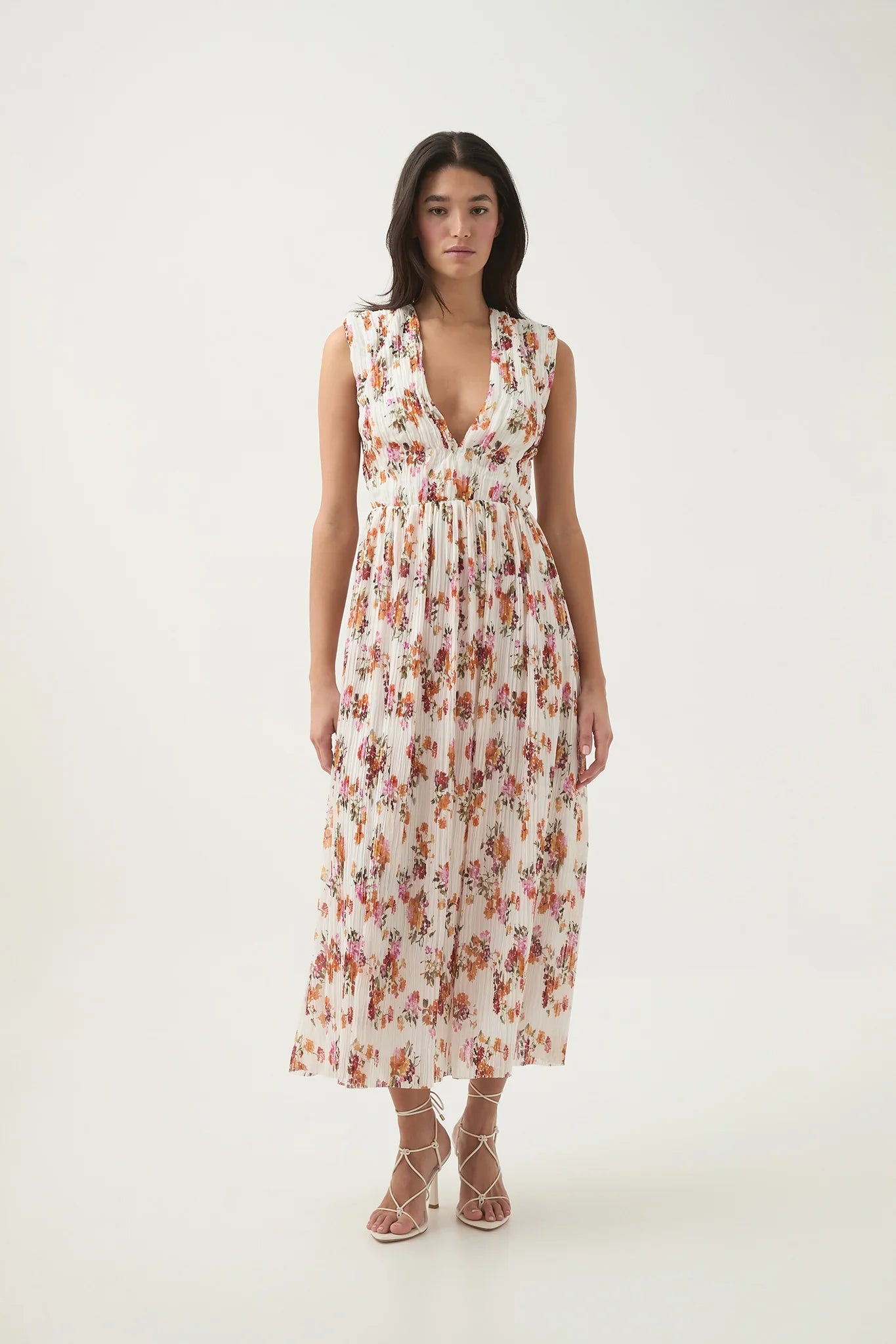AJ Becoming Bow Back Chiffon Midi Dress