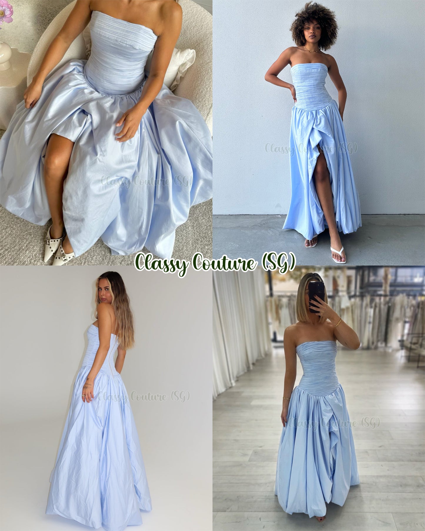 5 Colors! AJ Violette Bubble Hem Maxi Dress