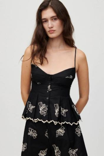 HFM Lisa Cami Top | Ina Shirt | Midi Skirt | Embroidered Cotton Set