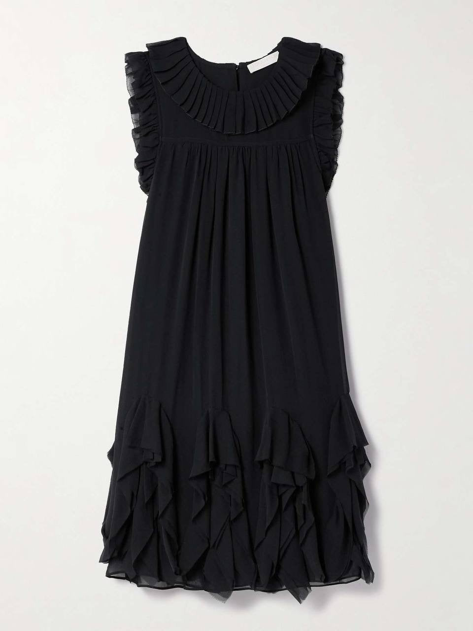 UJ Miri Ruffle Silk Crepe Mini Dress