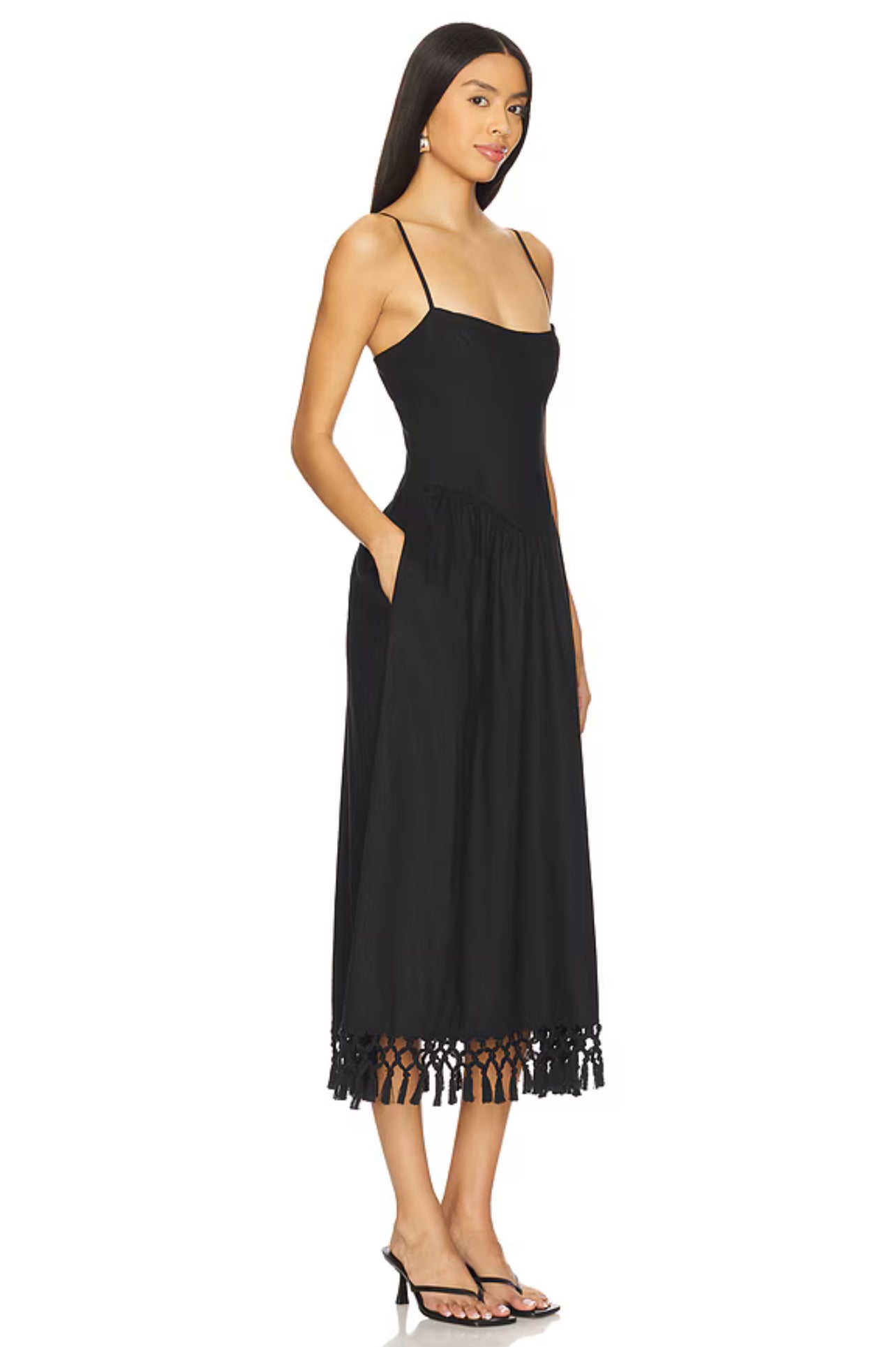 TLR Lexi Linen-Blend Midi Dress