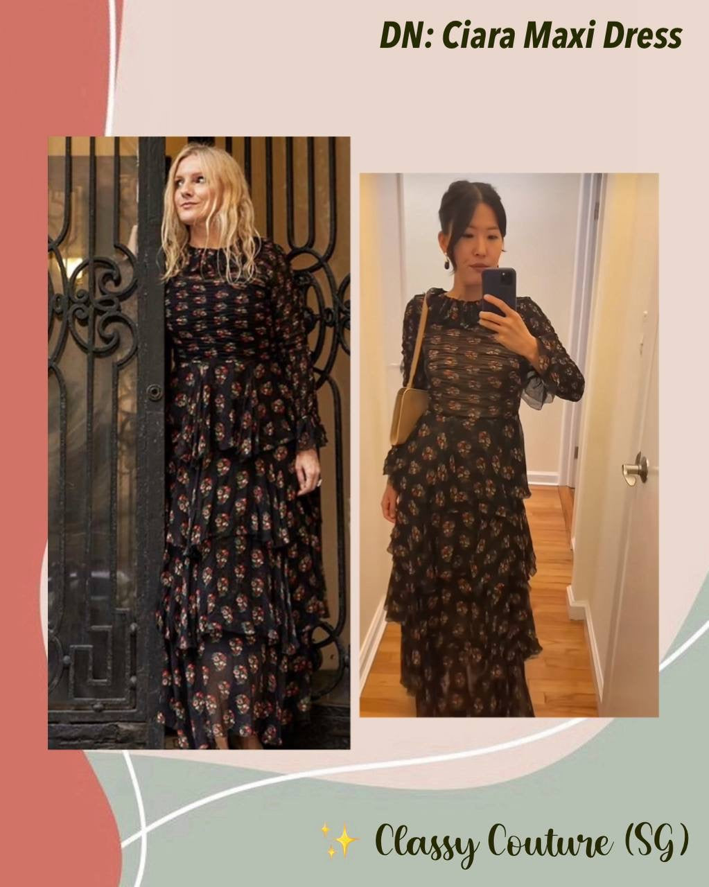 DN Ciara Silk Georgette Tiered Maxi Dress