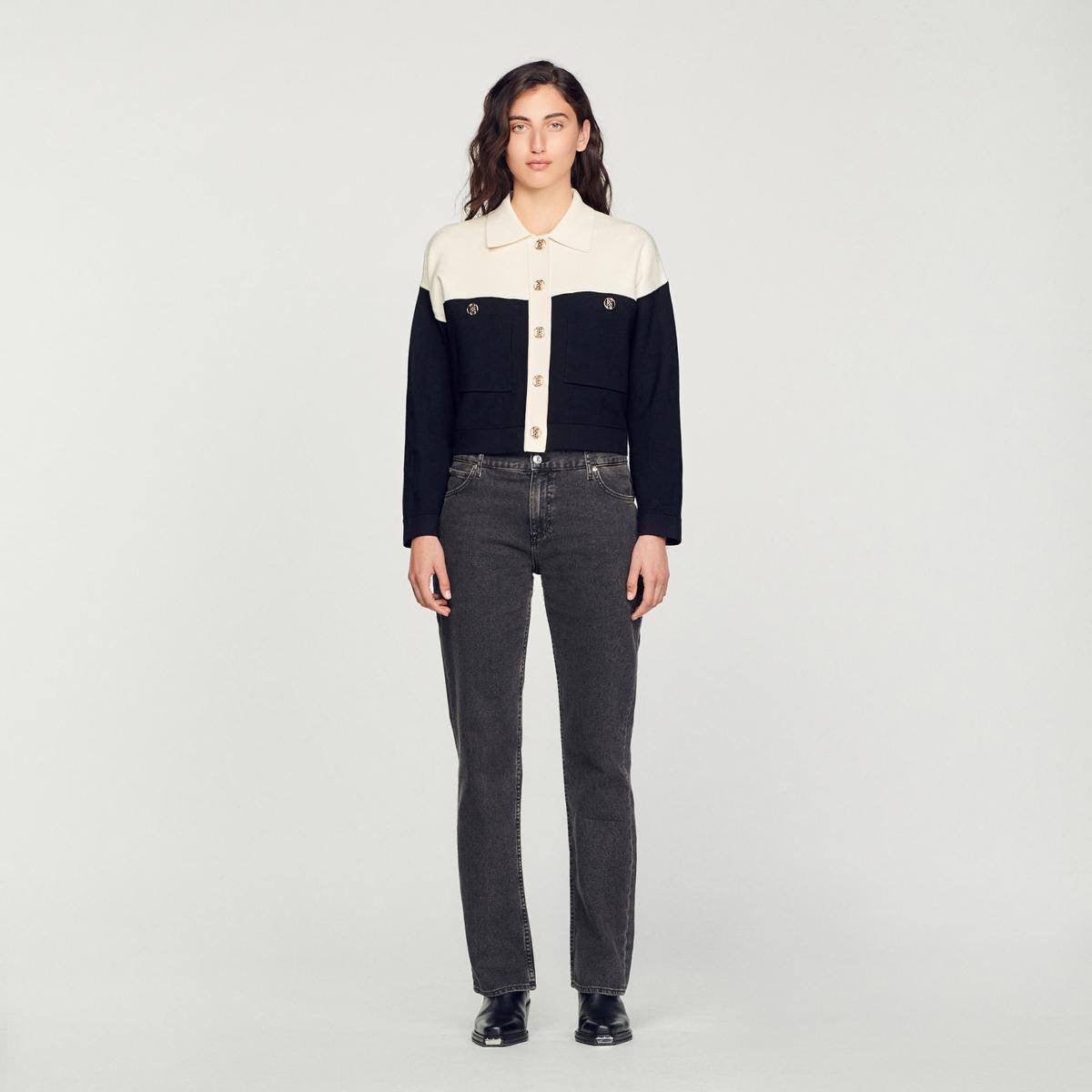Killim Color Blocked Cropped Cardigan