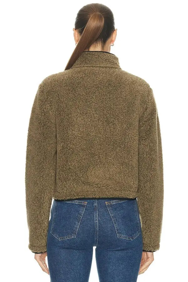 BBR Cropped Wool-Blend Fleece Jacket