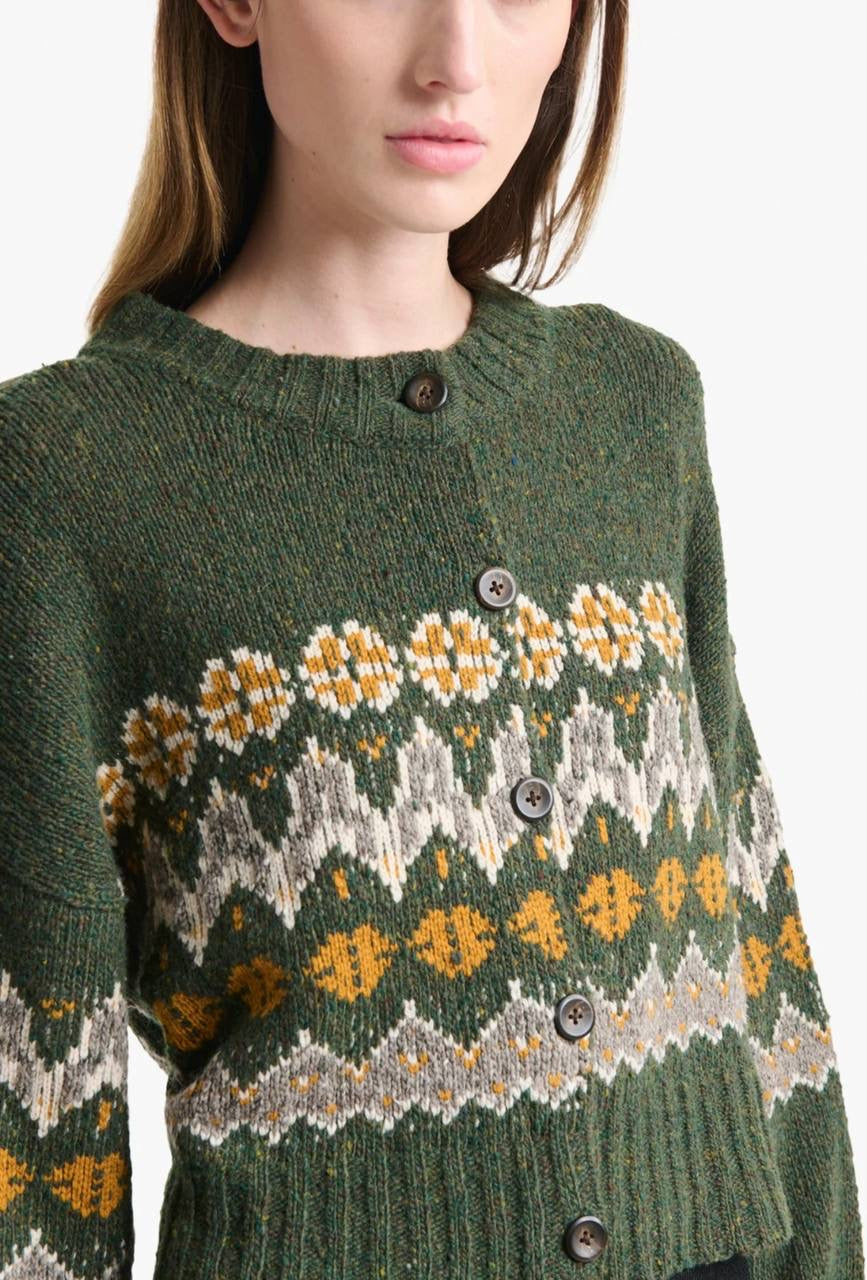 ATZ Cammie Fair Isle Wool-Blend Buttoned Cardigan