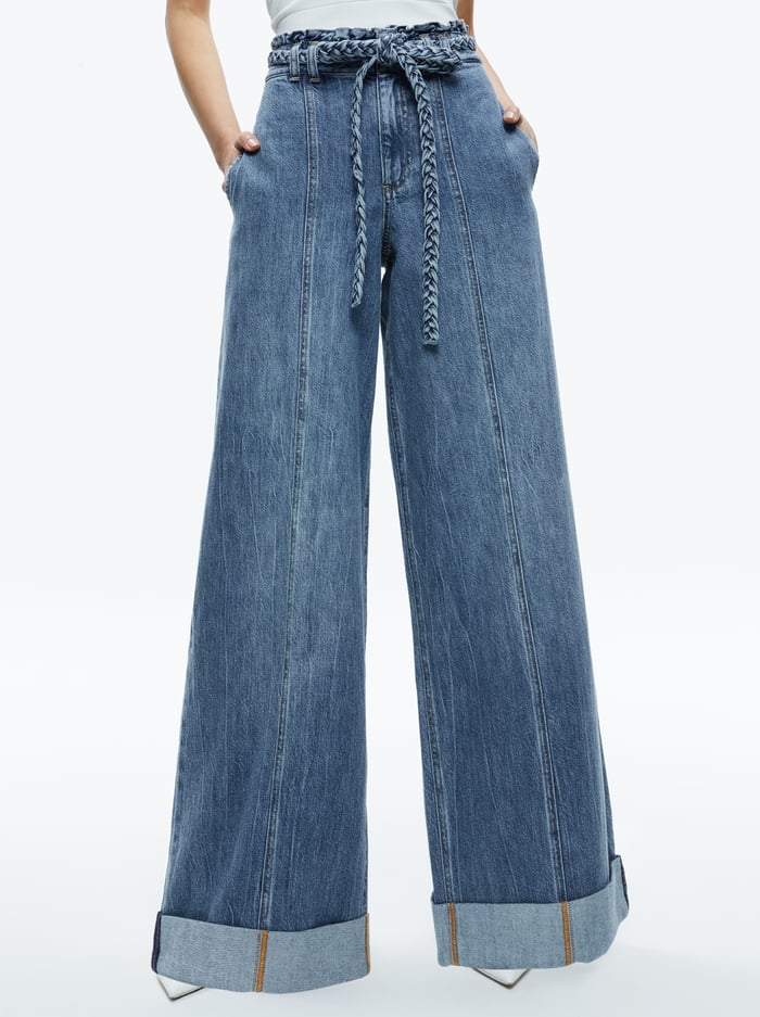 AO Harriet Wide Leg High Rise Paperbag Jeans