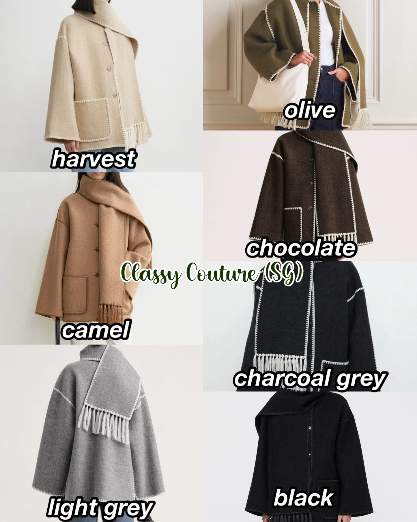 Tot Embroidered Wool-Blend Scarf Jacket