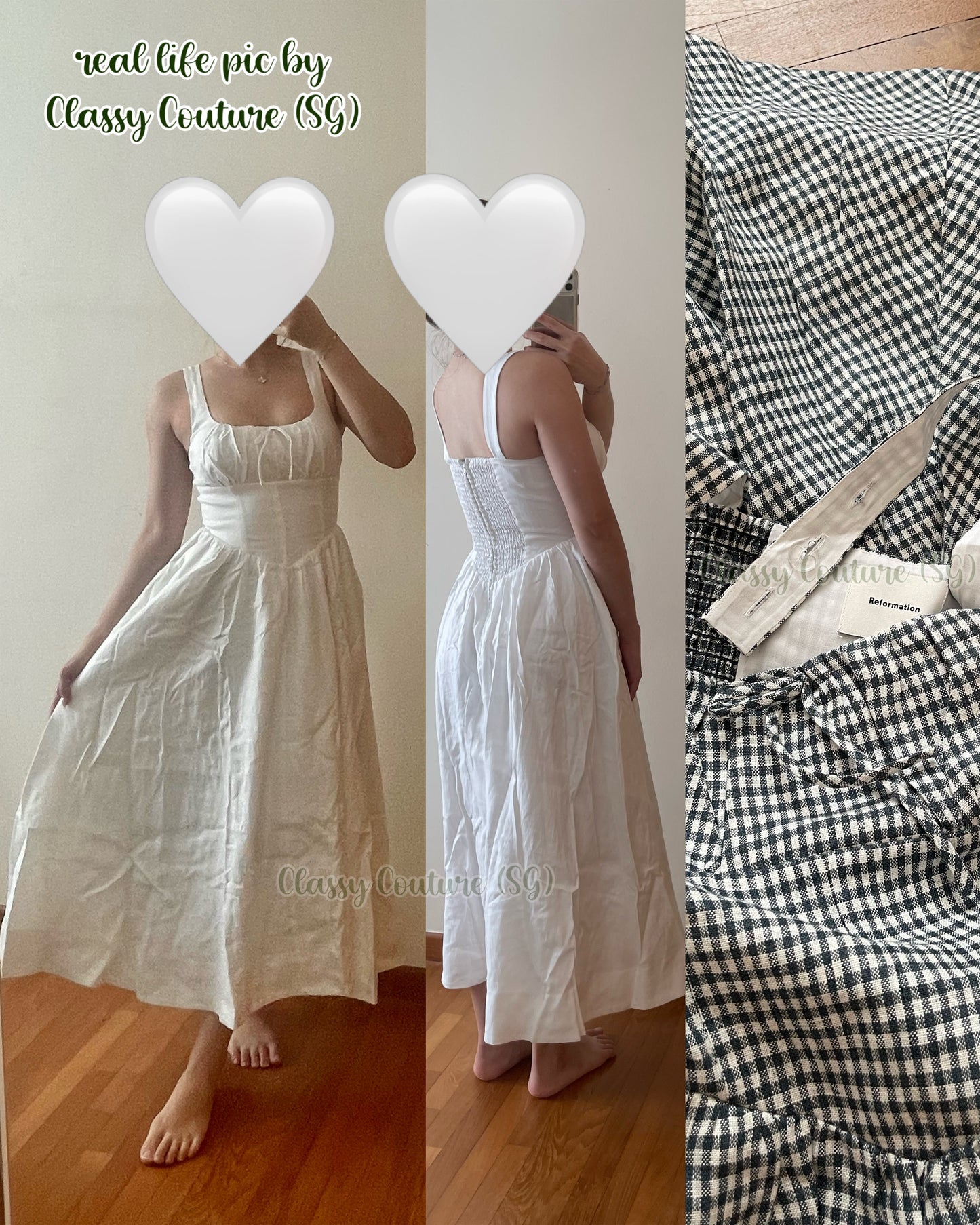 (PART 2/2) Ref Balia Midi Dress in White Linen | Parmesan Linen | Cotton Blue Denim