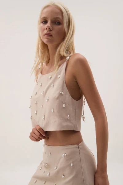 AJ Akoya Crop Top | Mini Skirt | Linen-blend Set