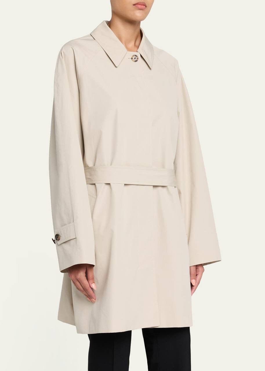 TR Amaya Washed Cotton Trench Car Coat in Beige (lining replaced)