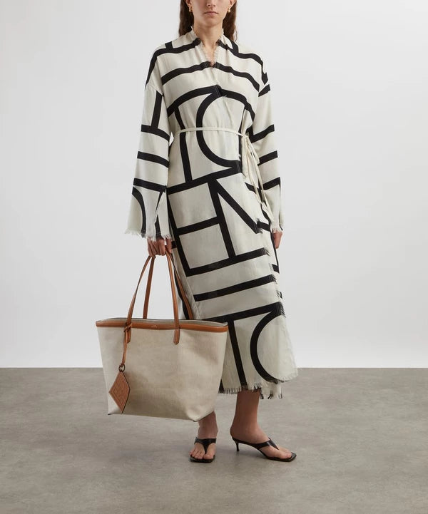 2 Colors! Tot Monogram Cotton Wrap Midi Maxi Dress | Swimsuit Coverup Robe