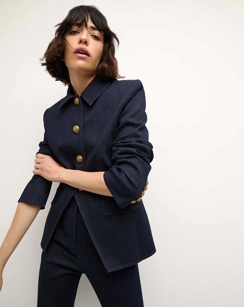 VB Aire Stretch-Cotton Denim Dickey Jacket Blazer