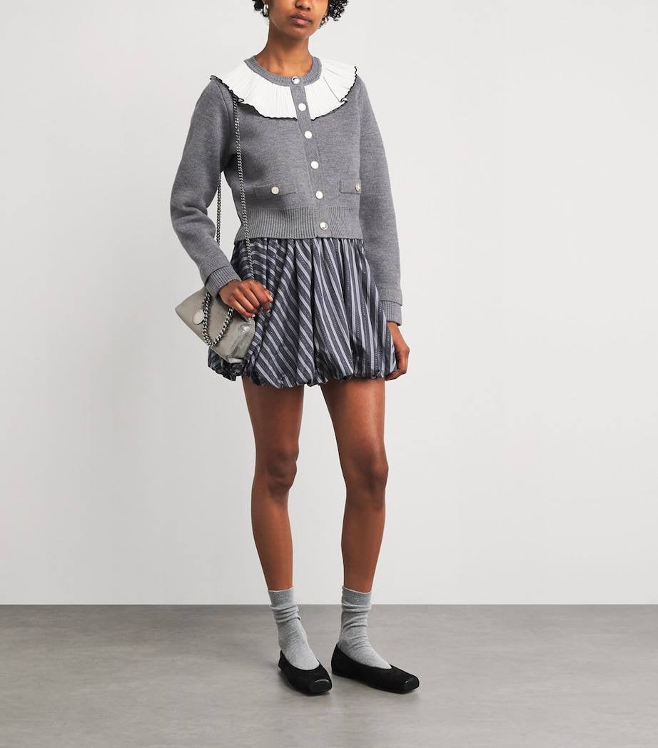 SD Roman Wool-Blend Ruffle Collar Cardigan