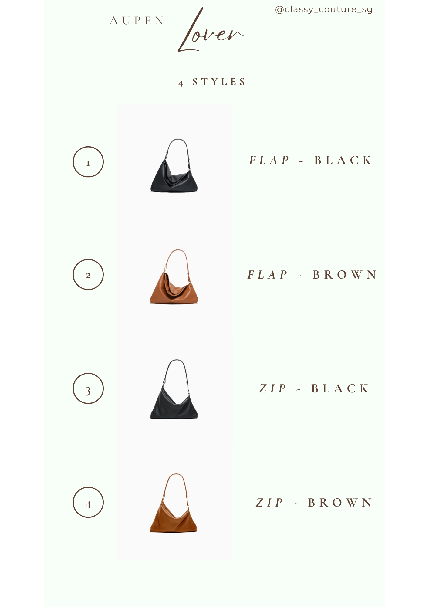 APN Lover Calfskin Leather Bag - Flap & Zip