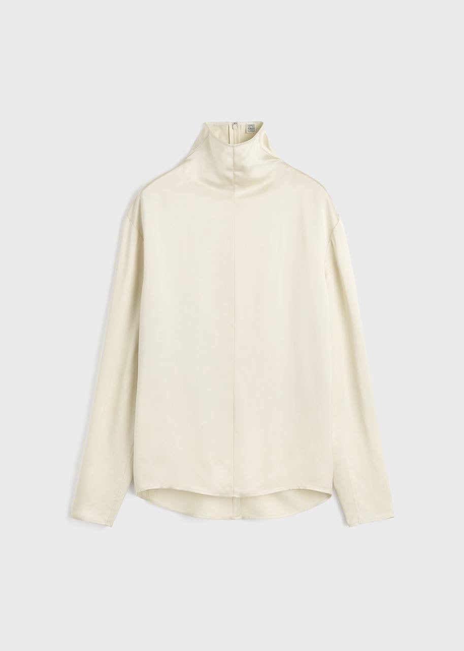 Tot Slouch Neck Viscose Blouse Long-sleeved Top