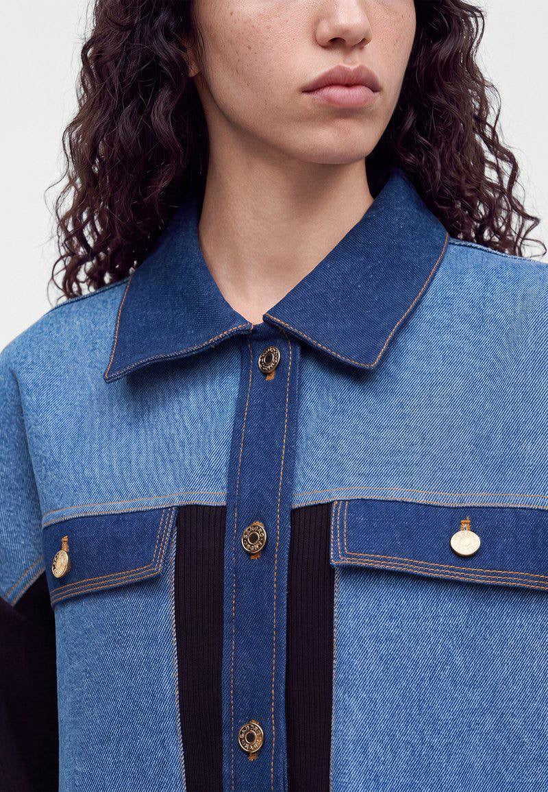 Celia Oversized Cardigan in Denim Mix