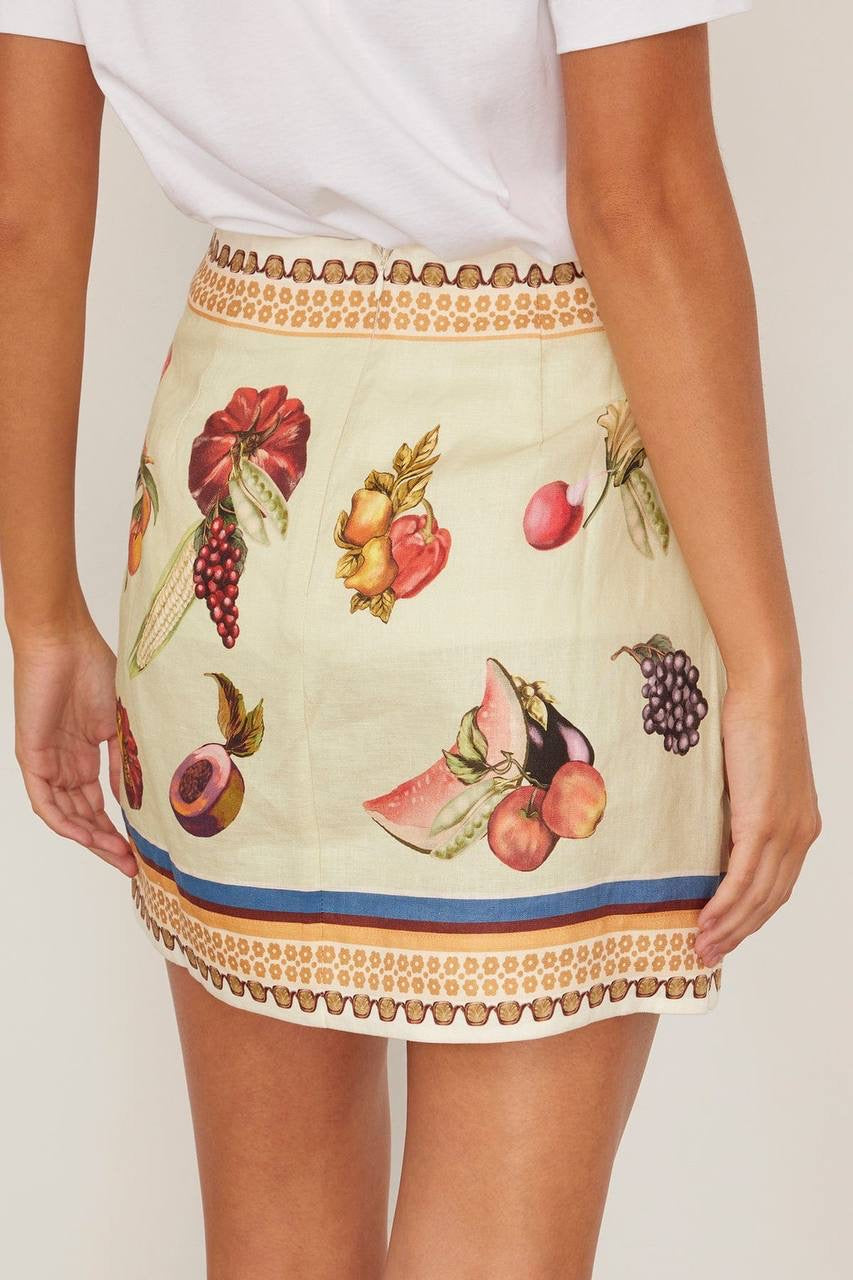 ALM Mercado Printed Linen Shirt | Pant | Wrap Mini Skirt | Set