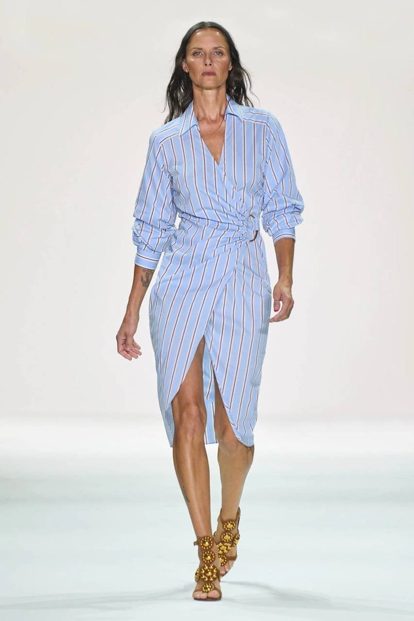 VB Afton Sheath Cotton-Blend Wrap Midi Dress