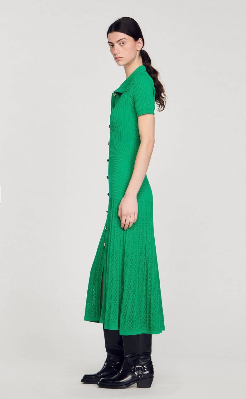 SD Knit Maxi Dress | Green Black Midi