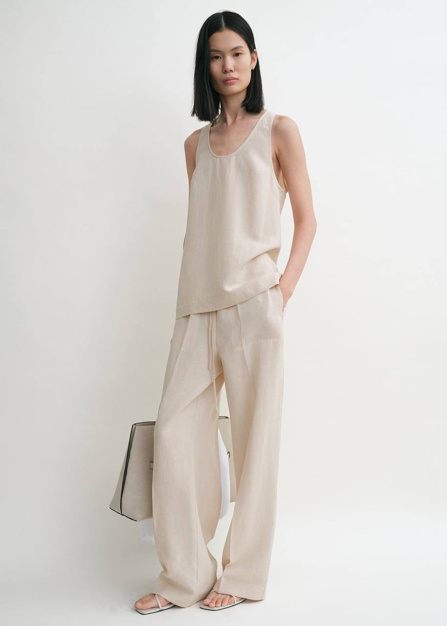 Tot Fluid Long Sleeve Shirt | Tank Top | Drawstring Trousers | Lyocell-Linen Set