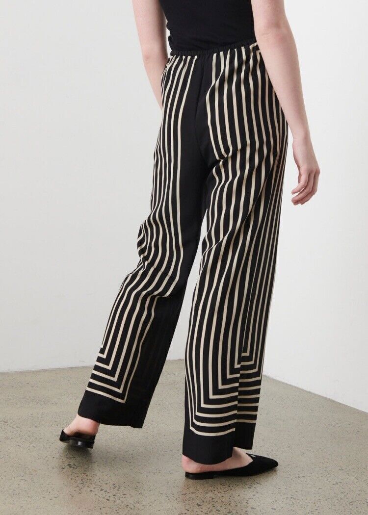 SALE! Tot Monogram Striped Silk Slacks Pants