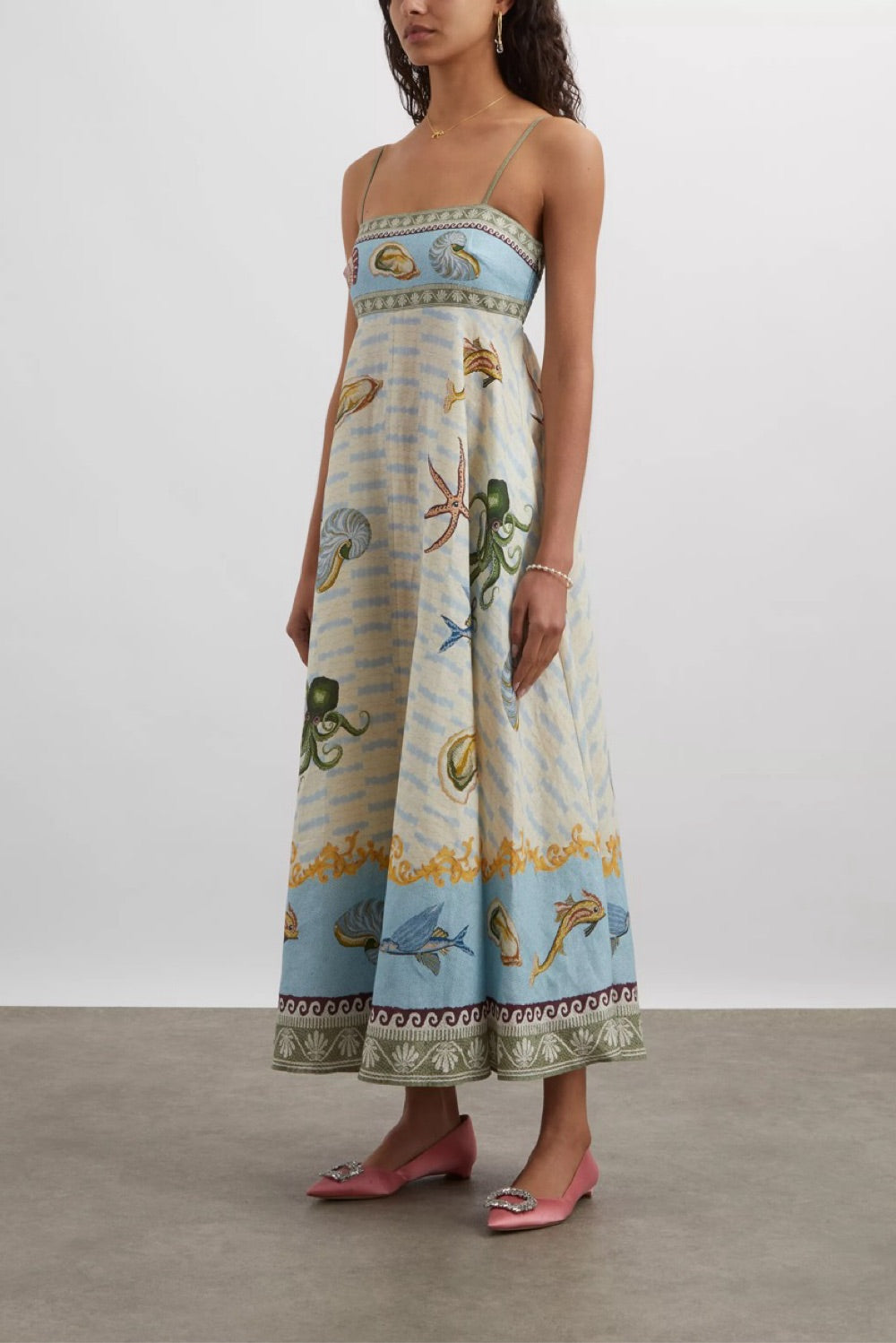 ALM Bath House Linen Midi Dress Sundress