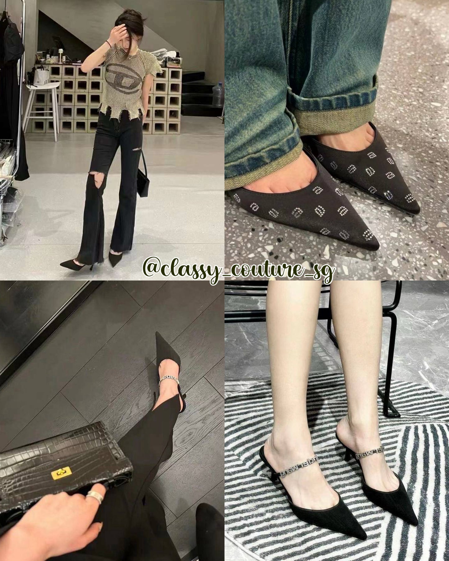 AW Delphine 65 Logo Strap | Slingback Mules Heels