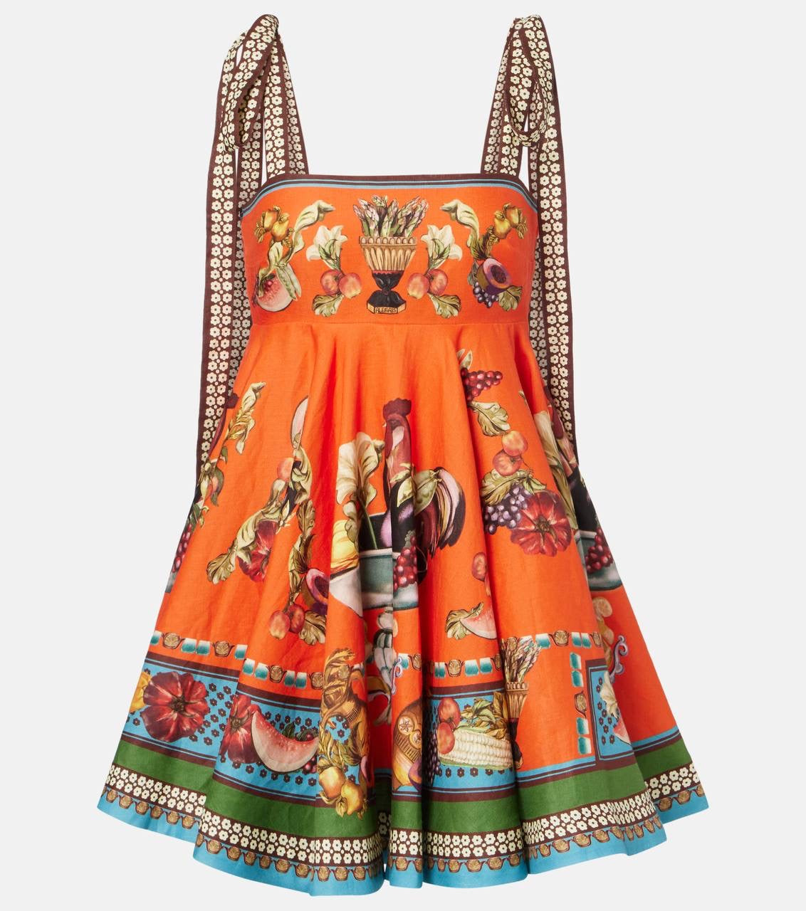 ALM Rocco Graphic Pattern Linen Mini Dress