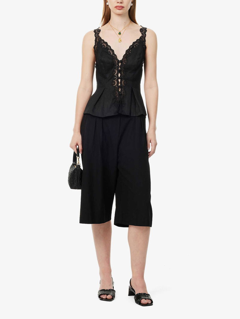 Ref Josefina Linen Peplum Top